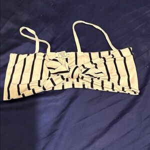 Striped Black and Cream Women's Top